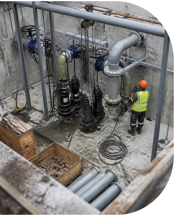 Реконструкция канализационной насосной станции в Дзержинском